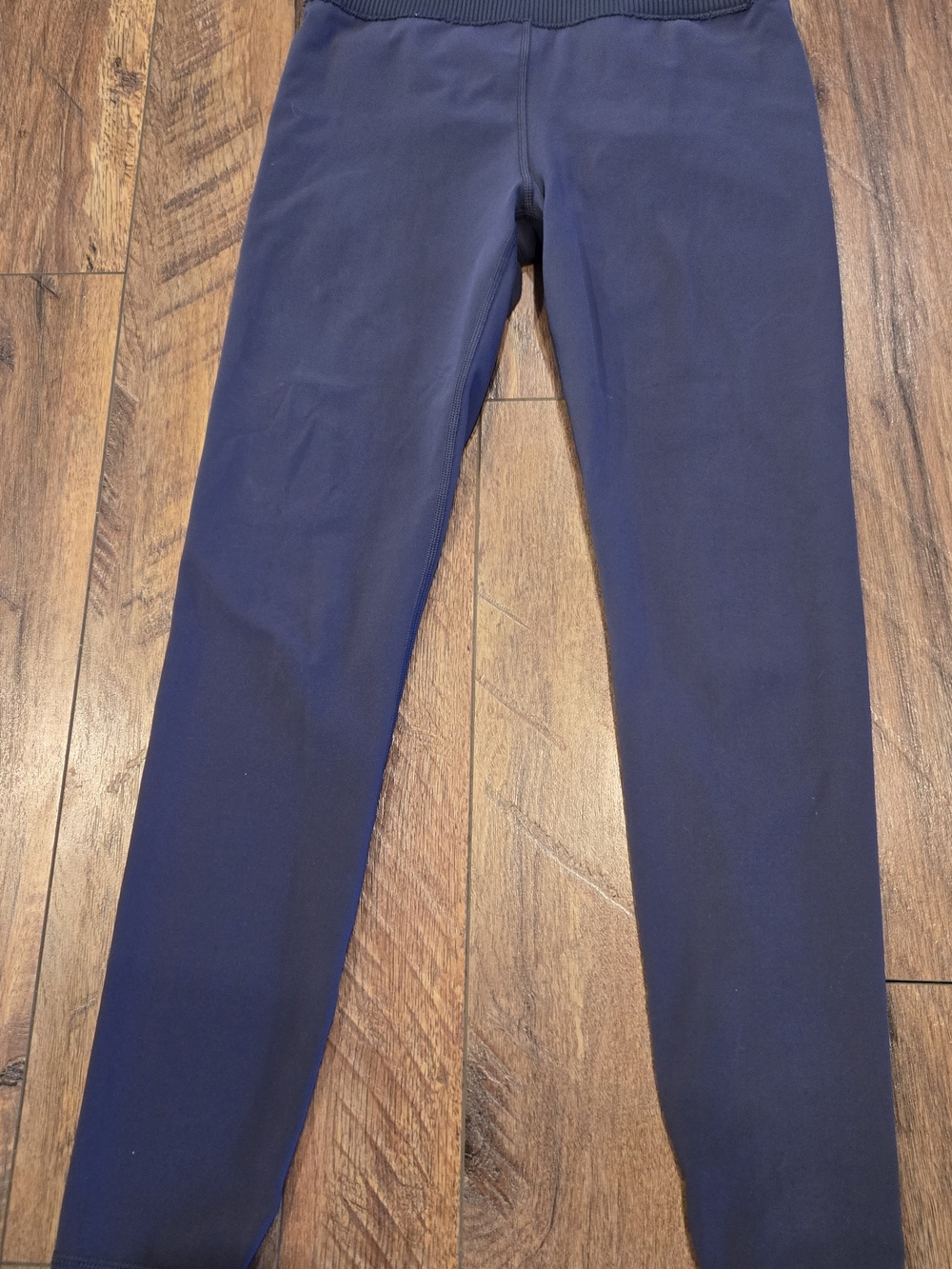 Vuori Navy High-Rise Rib Studion 7/8 Length Leggings In Heather Grey